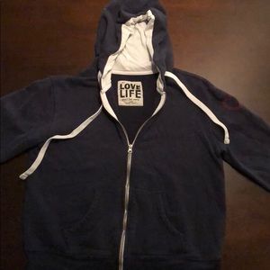 Peace Love World Navy Blue Hoodie